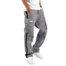 Baggy Jogginghose männer schwarz Armee Hose Herren Camouflage Thermo Wanderhose männer Cargohosen Herren schwarz Jogginghosen für Herren mit Seitentasche Jogginghose männer lang Tall von Generisch