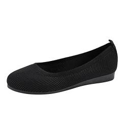 Balerinaschuhe Damen Breite Füße Elegant Leder Balerinaschuhe Espadrilles Bequem Mokassin Sommer Ballerinas Flache Schuhe Leichte Runde Flach Hausschuhe Loafer von Generisch