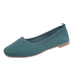 Ballerinas Damen Elegant Barfuss Flach Flache Schuhe Balerinaschuhe Stoff Mokassin Breite Füße Ballerinas Loafer Runde Leder Bequem Espadrilles Stoffschuhe von Generisch