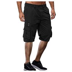 Bermuda Shorts Herren Sommer Arbeitshose Half Length Stretch Mit Vielen Taschen Regular Fit Cargo Shorts Herren Stretch Luftdurchlässig Cargo Pants Einfarbig Trekkinghose Herren von Generisch