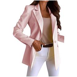 Blaser Jacke Damen, Baumwolle Schwarz Slim Fit Business Anzugjacke Übergangsjacke Langarm Große Größen Festlich Elegant Blazer Jackett Warm Modern Leicht Sportlich Longblazer Blaser Jacke von Generisch