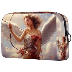 Cupid Prints Reise-Make-up-Tasche, große Kapazität, Kosmetiktasche für Damen, wasserdicht, tragbar, Kulturbeutel, Make-up-Organizer, mehrfarbig 5, 18.5x7.5x13cm/7.3x3x5.1in, Art déco von Generisch