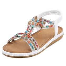 Damen Sommer Flache Schuhe Flip-Flops Frauen Ethno Stil Flache Schuhe, 1123, 37 EU von Generisch