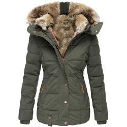 Damen Winterjacke Wintermantel Winterparka Fleecejacke Steppjacke Winter Jacke Parka Daunenmantel Warmer Gefüttert Steppmantel Übergangsjacke Dicker Warm Outdoor Jacke Winter(Army Grün,4XL) von Generisch