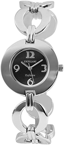 Design Damen Armband Uhr Schwarz Silber Analog Metall Mode Quarz von Generisch