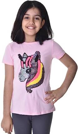Einhorn2 Kinder Mädchen T-Shirt Bluse Kurzarm Rosa 140-146 von Generisch