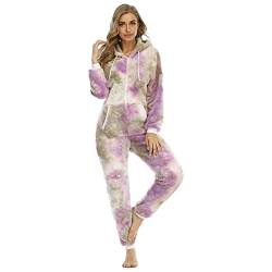 Einteiler Damen Jumpsuit Elegant，Jumpsuit Kuschelig Tiere Ganzkörperanzug Flauschig Mit Kapuze Schlafanzug Set Fleece Lang Schlafanzughose Lange Flanell Hausmantel Kuschelig Hausanzug Sportanzug von Generisch