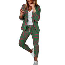 Elegante Kleidung Damen Outfit Elegant - Damen Elegant Business Anzug Set Hosenanzug Damen Elegant Business Anzug Set Hosenanzug Blazer Hose 2-Teilig Anzug Karo Kariert Zweiteiler Slimfit Streetwear von Generisch