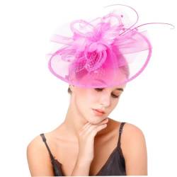 Fascinator für Damen, Blume, Federn, Netz-Stirnband mit Clip, Brautschmuck, Hochzeit, Cocktail, Teeparty, Kopfbedeckung von Generisch