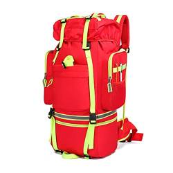 First Responder Bag Trauma Rucksack leer – wasserdichter medizinischer Rucksack mit mehreren Taschen für Prepper, EMS/EMT-Profis und Outdoorsmen, rot, 75X33X25CM von Generisch