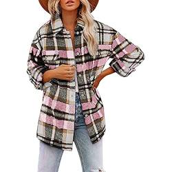 Flanellhemd Damen Karierte Bluse Oversize Lang Gefüttert Mit Kapuze Mantel Kariert Karohemd Herbst Große Größen Winter Unifarben Hemdjacke Longbluse Baumwolle Beige Holzfällerhemd Hemdbluse von Generisch