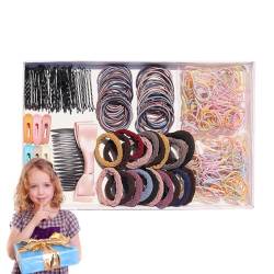 Generic Haar-Accessoires-Set, Haargummi-Set, Pferdeschwanz-Halter, mehrfarbige Haarbänder, modische Haargummis, für Mädchen und Frauen von Generisch