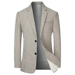 Generisch Anzüge & Sakkos Für Herren, Leinen Stretch Große Größen Hochzeit Blazer Anzugjacken Business Modern Sommer Dünn Jackett Sakko Sportlich Regular Fit 4XL Leicht Anzug Herrenanzüge von Generisch