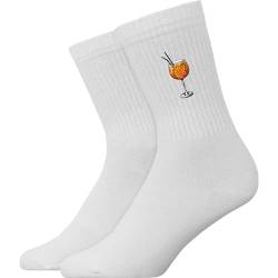 Generisch Aperol Spritz Cocktail - Atmungsaktive Sportsocken Tennissocken Crew Socks Baumwolle Socken von Generisch