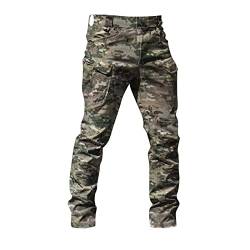 Generisch Arbeitshose Herren, Männer Taktische Hose Outdoor Camping Wandern Loose Fit Mit Multi Taschen Latzhose Herren Cargohosen Für Arbeitshosen Langgröße Stretch Jeans (L, Leopard Print) von Generisch