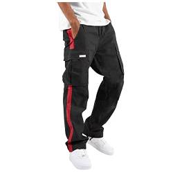 Generisch Arbeitshosen Männer, Für Outdoor Arbeitshose Mit Multi Taschen Cargo Pants Latzhose Arbeitslose Männer Außentaschen Herren Jeans Arbeisthosen Tactical Baggy Stretch (XL, Rot) von Generisch