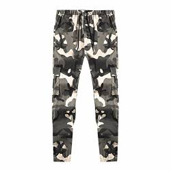 Generisch Arbeitshosen Männer, Herren Hose Patchwork Camouflage Jogging Hosen Outdoor Sporthosen Fitnesshosen Cargohose Mehrfachtaschen Cargo Baggy Casual Trousers Engelbert Zip Off (7XL, Khaki) von Generisch