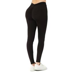 Generisch B4Y Damen Leggings Sport V Leggings High Weist Gym V Shaped Back Scrunch Push Up für Yoga, Sport, Fitness, Freizeit von Generisch