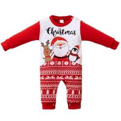 Generisch Baby Weihnachten Strampler | Jungen Mädchen | Langarm | 100% Baumwolle | Overall | Spielanzug | Einteiler | Spielanzug | Strampelanzug | Babykleidung | Spieler (62, Pattern 1) von Generisch