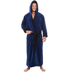 Generisch Bademantel Herren Flauschig, XXl Lang Leicht Übergröße Hausmantel Badeponcho Dünn Große Größen Warm Flauschig Saunamantel Bathrobe Sexy Baumwolle Morgenmantel Bademantel von Generisch