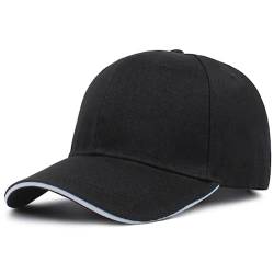 Generisch Baseballkappe Schwarz Basecap Sandwich Cap Mütze Verstellbare Kappe Herren Damen Kappe Outdoor von Generisch