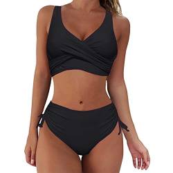 Generisch Bikini Damen Push up Sexy 2tlg Bikini Damen Set mit Triangel Bikinihose Breit von Körpchen Verstellbar Badeanzug Damen Bauchweg Push Up Bikini Set Damen Push Up Bikini Schwimmen Damen Sport von Generisch