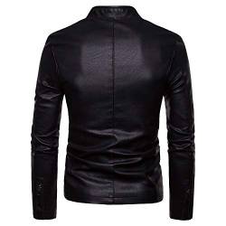 Generisch Bomberjacke Leder Herren, Übergangsjacke Bikerjacke Freizeitjacke Gesteppt Casual Klassisch Lederjacke Mit Reißverschluss Herren Vintage Jacke-Schwarz Jacken (L, Schwarz) von Generisch