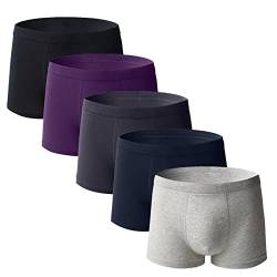 Generisch Boxershorts Herren, 5/6 Pack Weich Solid Color Einfachheit Briefs Unterhosen Knickers Shorts Unterwäsche Größe 9 Baumwolle 12Er Männer Schwarz Slipboxer Groesse 8 von Generisch