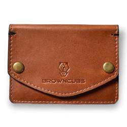 Generisch BrownCubs Slim Wallet für Männer und Frauen aus echtem Leder, handgemacht; Kartenetui mit Platz für 6 Karten von Generisch