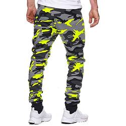 Generisch Camouflage Hose Herren, Sporthosen Bandage Casual Lose Sweatpants Mit Kordelzug Cargohose Jogginhosen Herrn Jogginghose Golfhose Schwarz Strech Warmin Jeans for Men Chino Stretch (XL, Gelb) von Generisch