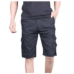 Generisch Cargo Herren, Kurze Hosen Shorts Herren Sommer Freizeithose Mit Taschen Shorts Mens Shorts Jeans Kurz Männer Jeans Shorts Beige Cargoshorts Schwarz Tarnhosen Jeans Stretch (4XL, Black) von Generisch