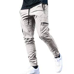 Generisch Cargo Jogginghose Herren: Übergröße Dünn Leicht Original Cargohose Freizeithose Regular Fit Stretch Modern Lang Jogginghose Chino Hose Casual Breit mit Taschen 4XL Leinenhose Hosen von Generisch