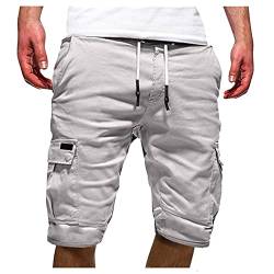 Generisch Cargo Shorts Herren Lässig Lose Sporthose Regulär Fit Sommerhose Vintage Kurze Hosen Einfarbig Baumwolle Cargohose Mit Taschen Freizeithose Weich Bequem Laufshorts Sommer Bermuda Short von Generisch