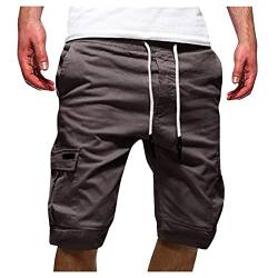 Generisch Cargo Shorts Herren Lässig Lose Sporthose Regulär Fit Sommerhose Vintage Kurze Hosen Einfarbig Baumwolle Cargohose Mit Taschen Freizeithose Weich Bequem Laufshorts Sommer Bermuda Short von Generisch