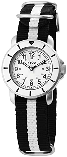 Generisch Damen Armband Uhr Schwarz Weiß Analog Textil Mode Design Quarz von Generisch