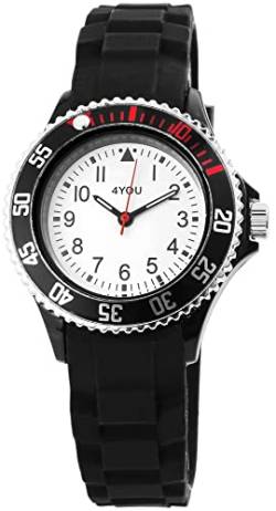 Generisch Damen Armband Uhr Weiß Schwarz Analog Silikon Mode Sport Quarz 250005002U von Generisch