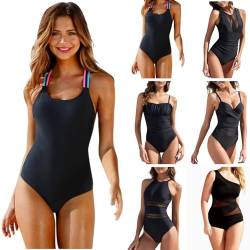 Generisch Damen Badeanzug, Einteiliger Sexy Badeanzug Bauchweg Push Up Damen Shapewear Badeanzug Damen Badeanzug Shape Bikinis Für Dickere Badeanzug Damen Bauchweg Sexy Badeanzug (M, Black) von Generisch