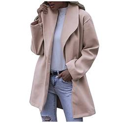 Generisch Damen Kunstwolle dünner Jackenmantel Trenchcoat Mantel warmer fester langer eleganter modischer Mantel Outwear Mäntel Mantel von Generisch