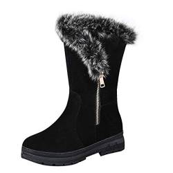 Generisch Damen Schuhe Winterstiefel Winterschuhe Stiefeletten Ankle Boots übergangsschuhe Boots Stiefel Bootee Stiefel Boots Damen Schwarz Herbst Winter Mode Elegant Chic Schuhe (Black, 36) von Generisch