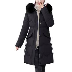 Generisch Damen Wintermantel warmer Steppmantel lang mit abnehmbarer Kapuze Sahnekatzii Mantel Mit GüRtel Damen Daunenjacke Damen Winter Schwarz Kurz Mantel Damen Schwarz Lang Wolle Gutschein Kaufen von Generisch