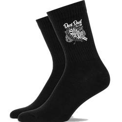 Generisch Dart Devil 180 Dartspieler Dartsport-Fan - Atmungsaktive Sportsocken Tennissocken Crew Socks Baumwolle Socken von Generisch