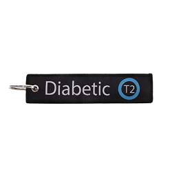 Generisch Diabetes Typ 2 Schlüsselanhänger Diabetiker T2 Diabetic Keychain SCHWARZ von Generisch