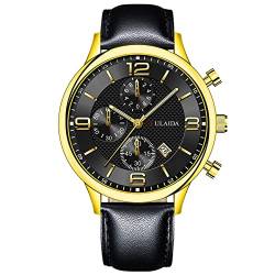 Generisch Edelstahl-Kasten-Stahlband-Quarz-analoge Armbanduhr der Art- und Weisesport-Männer Armbanduhr Solar Männer (A-D, One Size) von Generisch