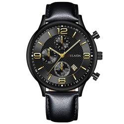 Generisch Edelstahl-Kasten-Stahlband-Quarz-analoge Armbanduhr der Art- und Weisesport-Männer Armbanduhr Solar Männer (A-H, One Size) von Generisch