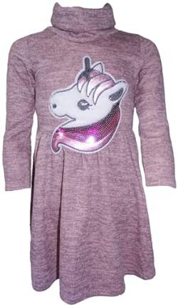 Generisch Einhorn Unicorn Mädchen Kinder Pulloverkleid Pailletten Kleid Pulli Kleidung Langarm Sweatshirt Langpullover Winterkleid SuknelesRosa116-122 von Generisch