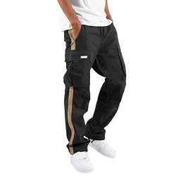 Generisch Enge Sporthose Herren kurz Herren Jogginghose Tasche mit Reissverschluss XL schwarz Jogginghose Herren 5XL übergröße 100% Baumwolle Chino Hose Herren Regular fit schwarz von Generisch