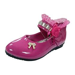 Generisch Hausschuh 23 Kind Mädchen Single Dance-Schuhe Prinzessin Kinder Baby Blume Schuhe weiche Mädchen Kind Baby-Schuhe Schuhe Lauflernschuhe (Hot Pink, 23 Toddler) von Generisch