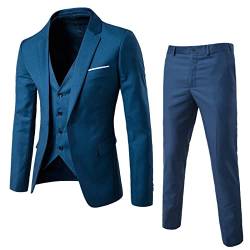 Generisch Herren 2-Stücke Anzug Business Knopf Smoking Anzug für Männer Smoking Klassische Blazer Hosen Set Anzug Herren Slim Fit Steppjacke Herren Für die Arbeit/Party von Generisch