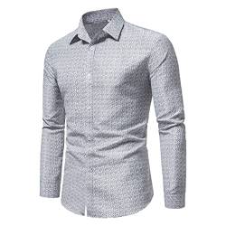 Generisch Herren-Hemd - Slim-Fit - Langarm-Hemd Freizeithemd - Bügelleicht Schickes Herrenhemd Hemd Herren Weiß Button Down Stehkragenhemd Herren Regular Fit von Generisch