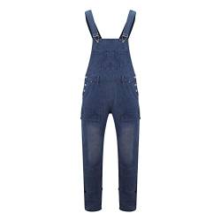 Generisch Herren Latzhose Denim Blau Arbeitshose Latzhose Casual Overalls Jeans Mode Herren Jeans, Latzhose Slim Fit Lang Hose Denim Jumpsuit Vintage Overall Workwear Männer Cargohose Freizeithose von Generisch